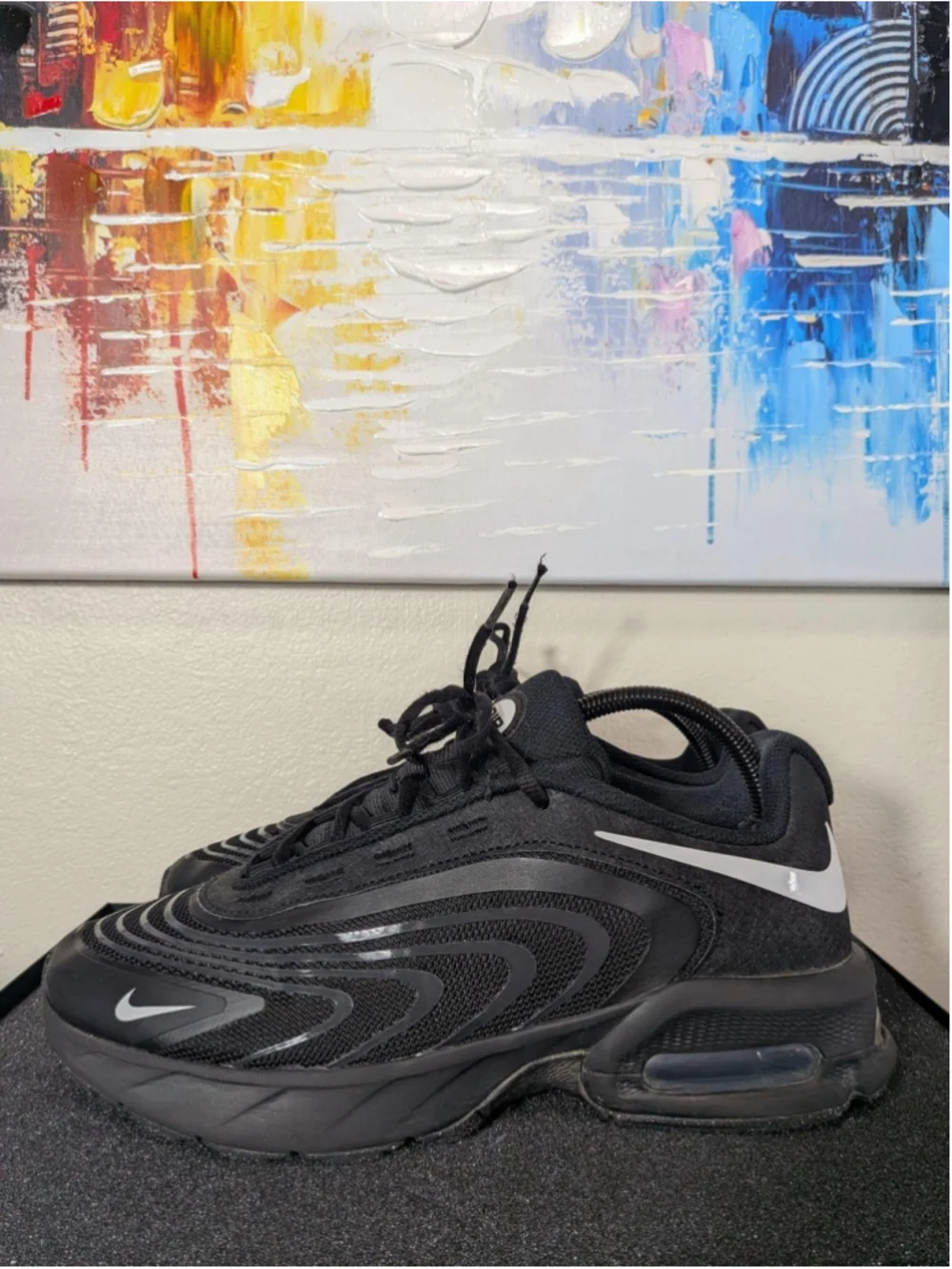 Nike Air Max Shoes Mens Size 9 Black Mesh Running Low Top Sneakers IF2621-001